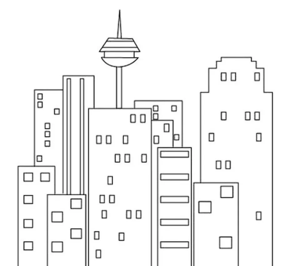 Рисунок город будущего 4 класс несложный для срисовки