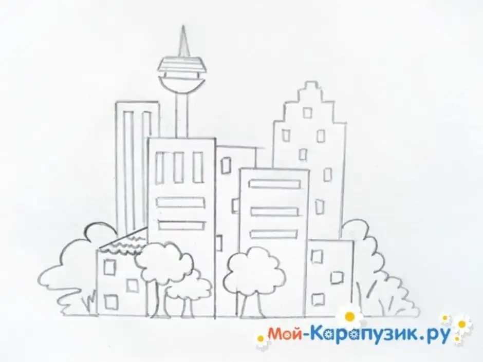 Рисунок города кемерово легкий