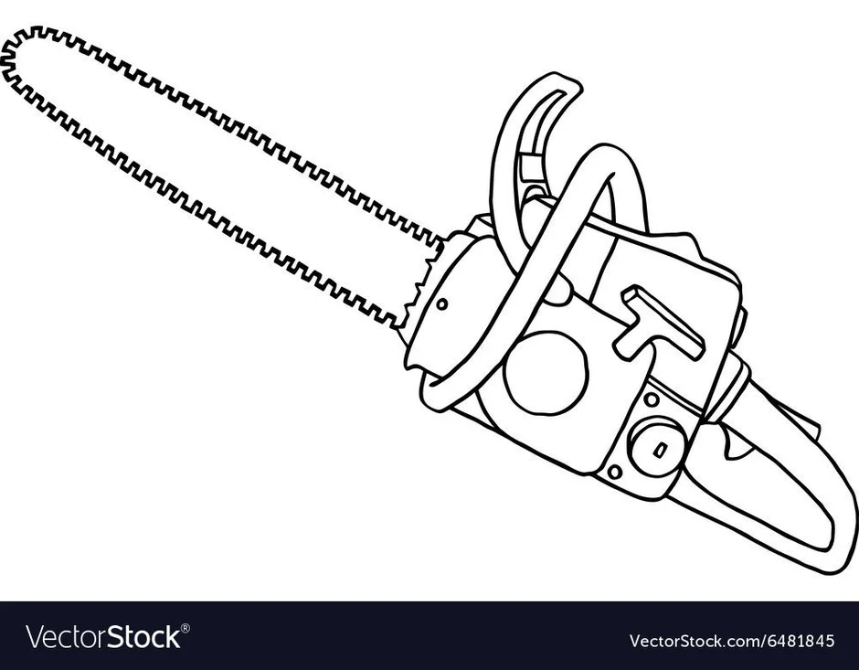 Как нарисовать легко бензопилу