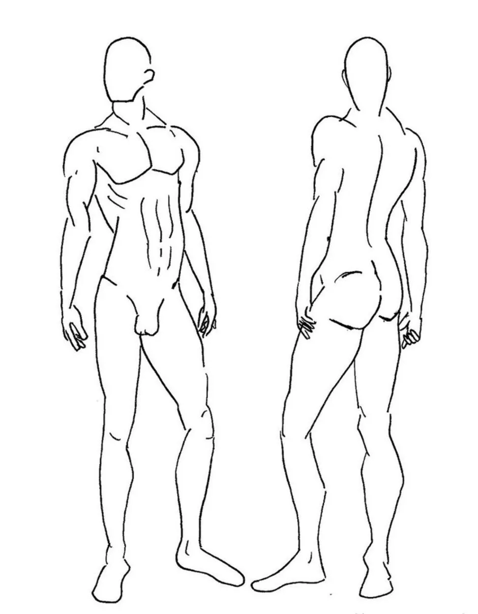 Тело боком. Мужская фигура для рисования. Мужская фигура для эскизов. Зарисовки мужской фигуры. Макет мужчины для рисования.