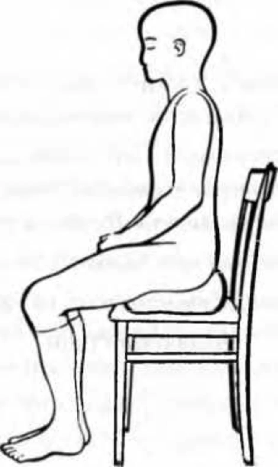 Человек сидит на стуле в профиль