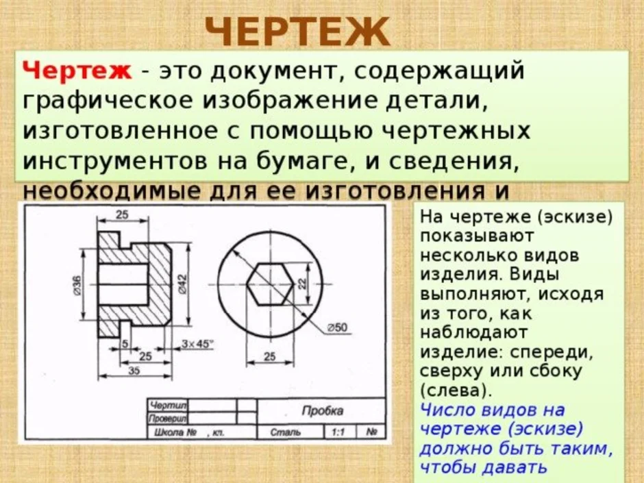 Описать деталь. Чертёж детали документ содержащий изображения детали сечения. Чертеж детали это документ. Понятие об эскизе и чертеже. Что такое чертёж детали определение.