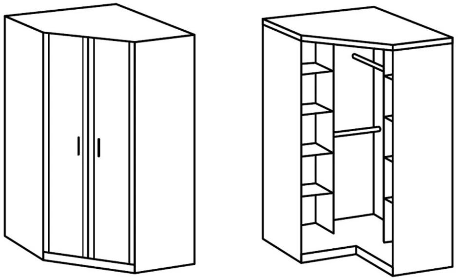 Нарисовать шкаф онлайн угловой