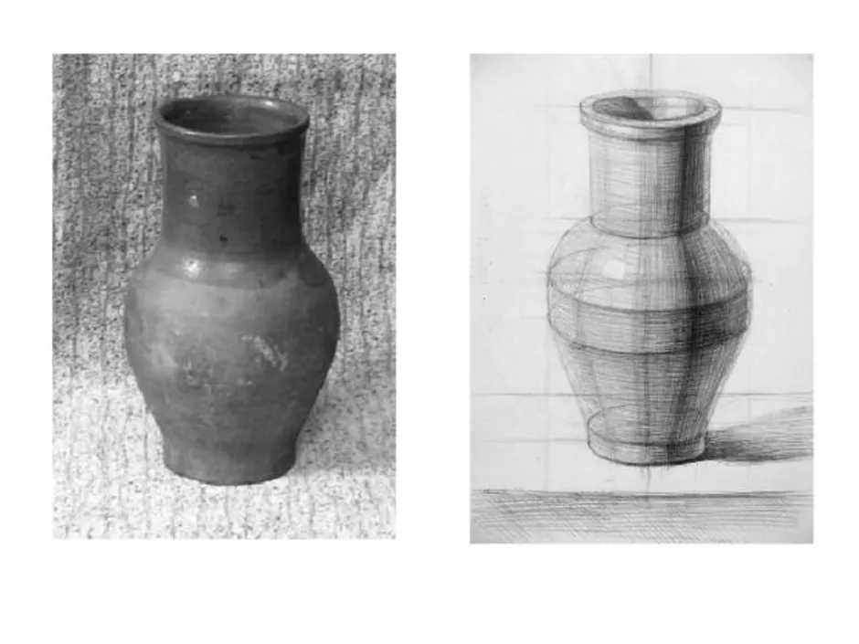Рисунок кувшин карандашом с тенью