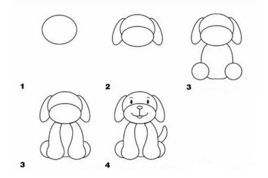 Рисуем собаку с детьми. Пошаговое рисование для детей. Схема рисования собаки. Поэтапное рисование собаки в старшей группе. Схема рисования собаки для детей.