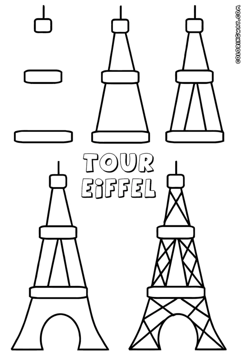 Эфилевская башня как рисовать