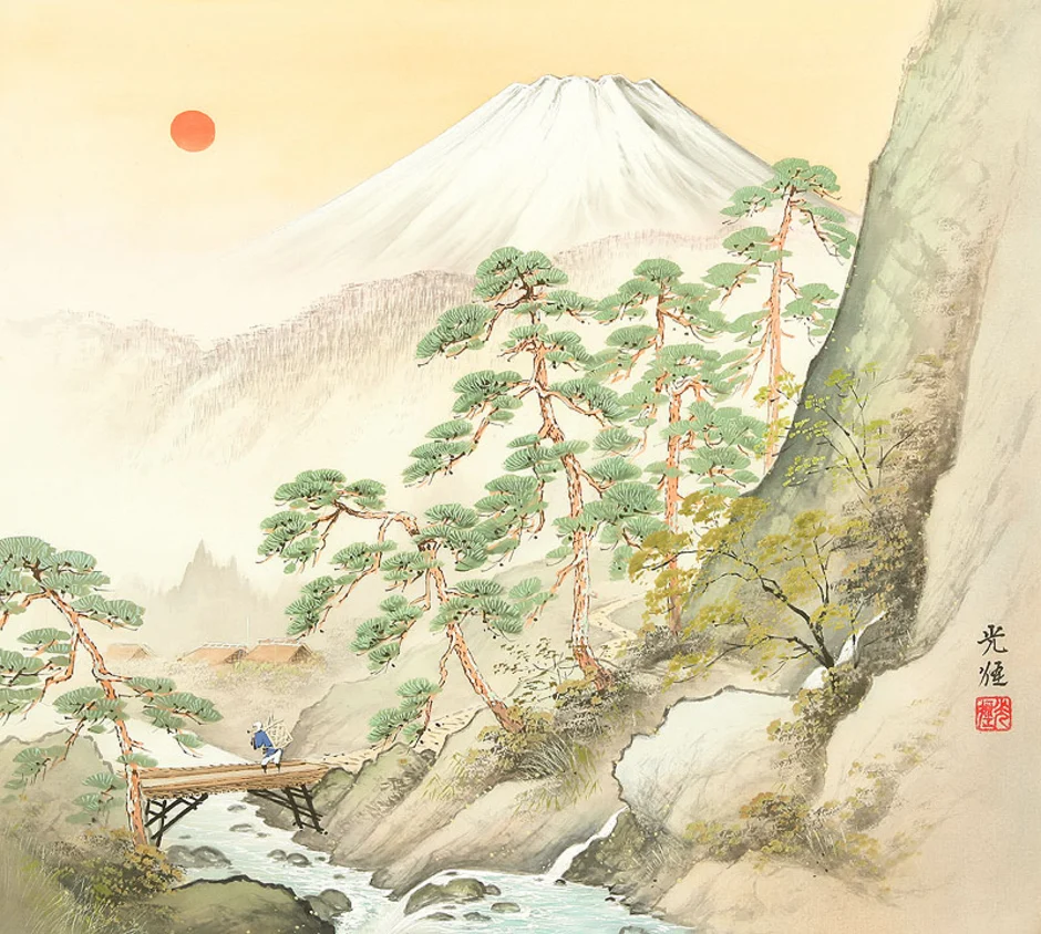 Восточно китайские горы. Японский художник Koukei Kojima. Коукей Кодзима художник. Японский художник Кодзима Коукей. Китайская живопись Шань шуй китайские художники горы.