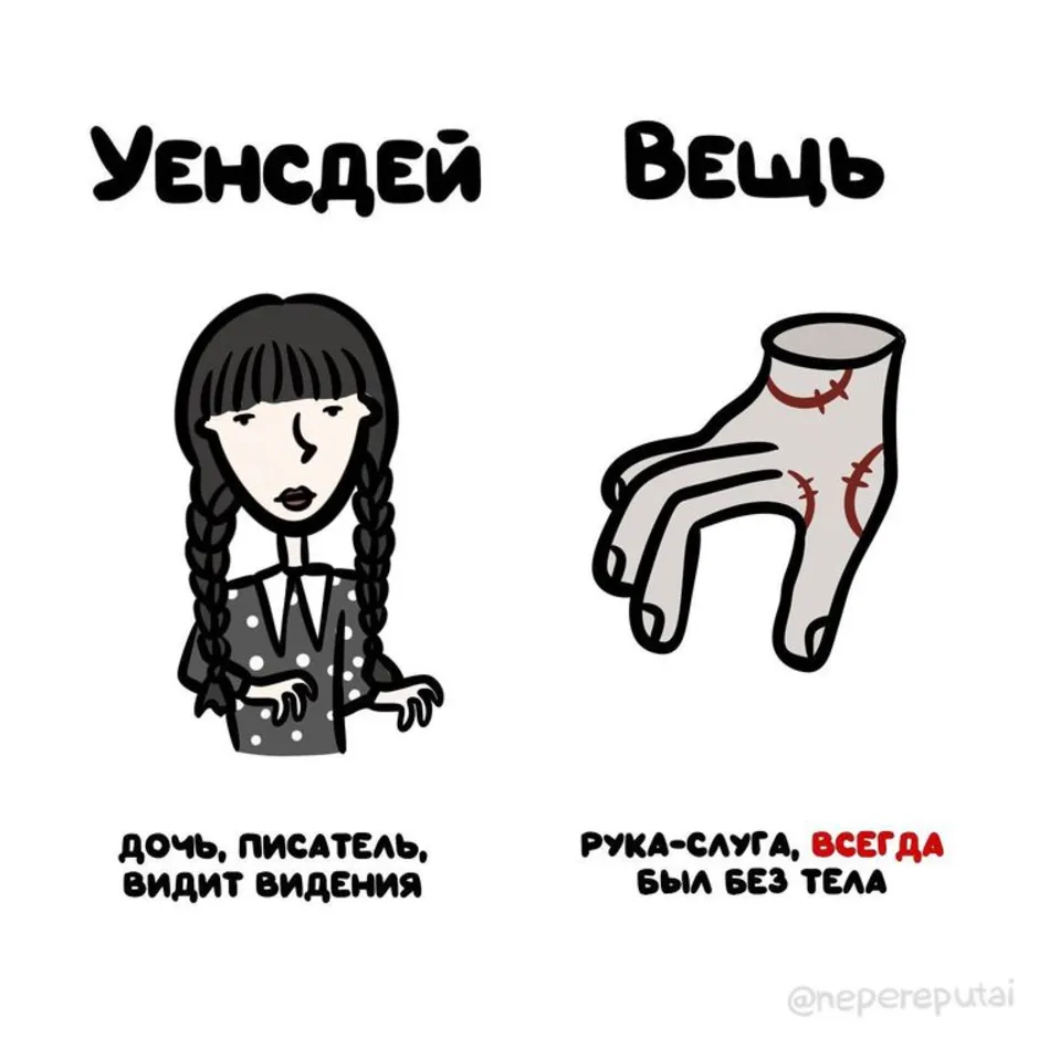 Как рисовать вещь из уэнсдей