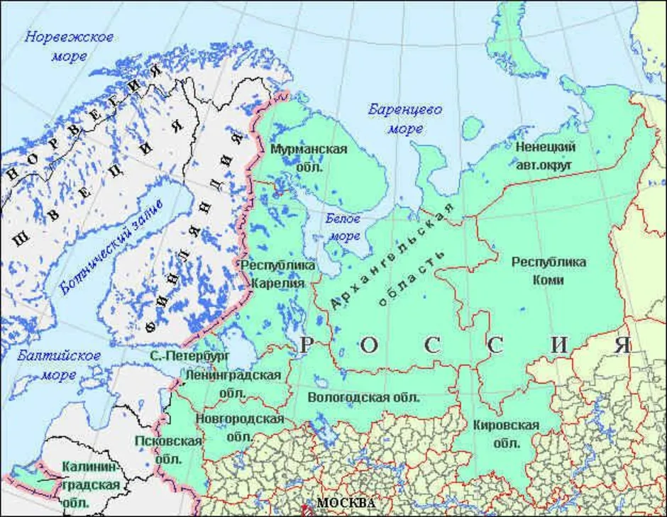 Республики европейского севера россии. Физическая карта европейского севера. Северо Западный регион физическая карта.