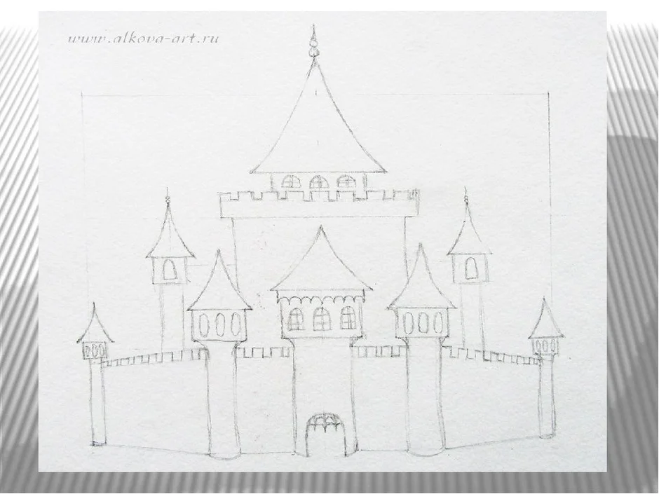 Рисунок на тему сказочный город 7 класс карандашом