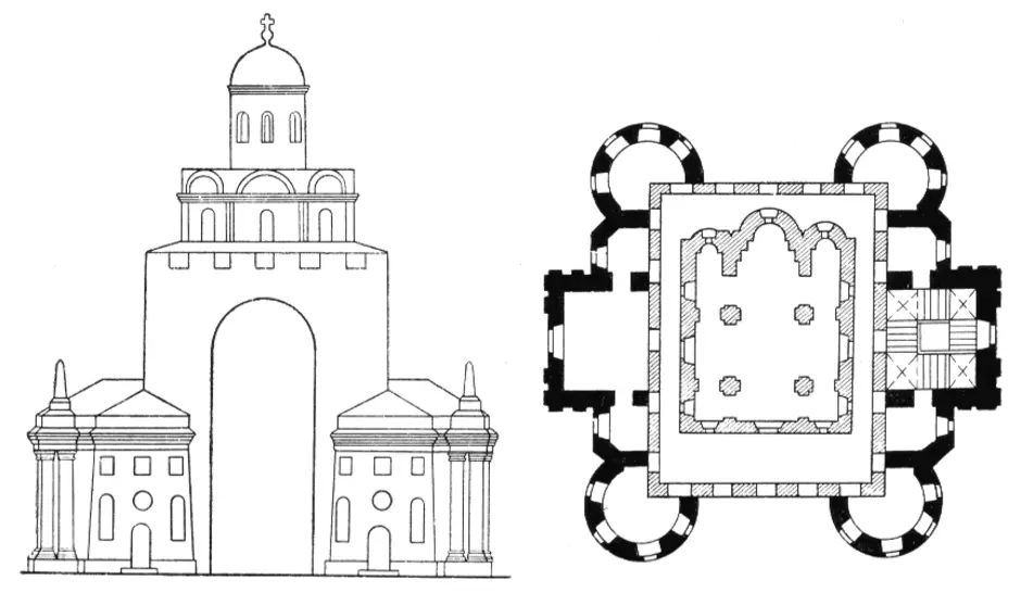 Золотые ворота во владимире рисунок