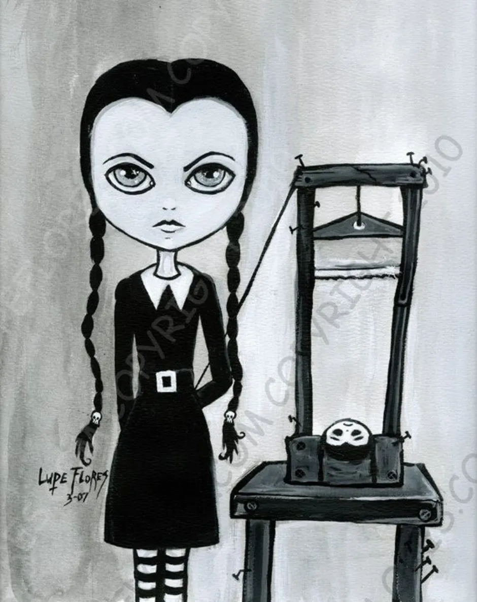 Как нарисовать wednesday addams