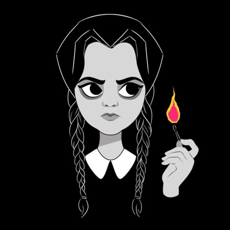 Как нарисовать wednesday addams