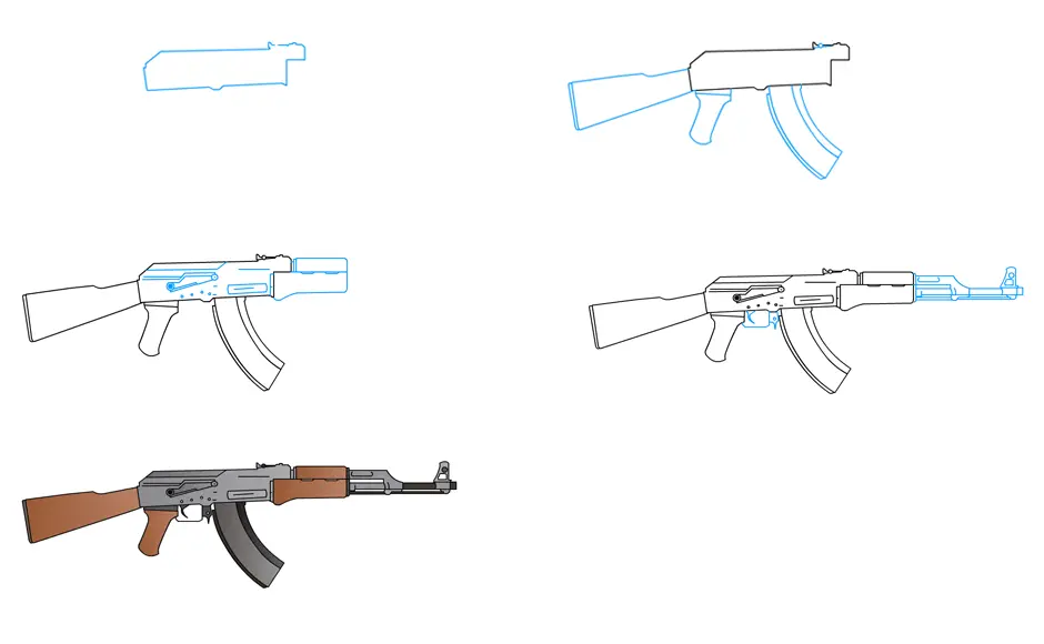 Как нарисовать автомат легко