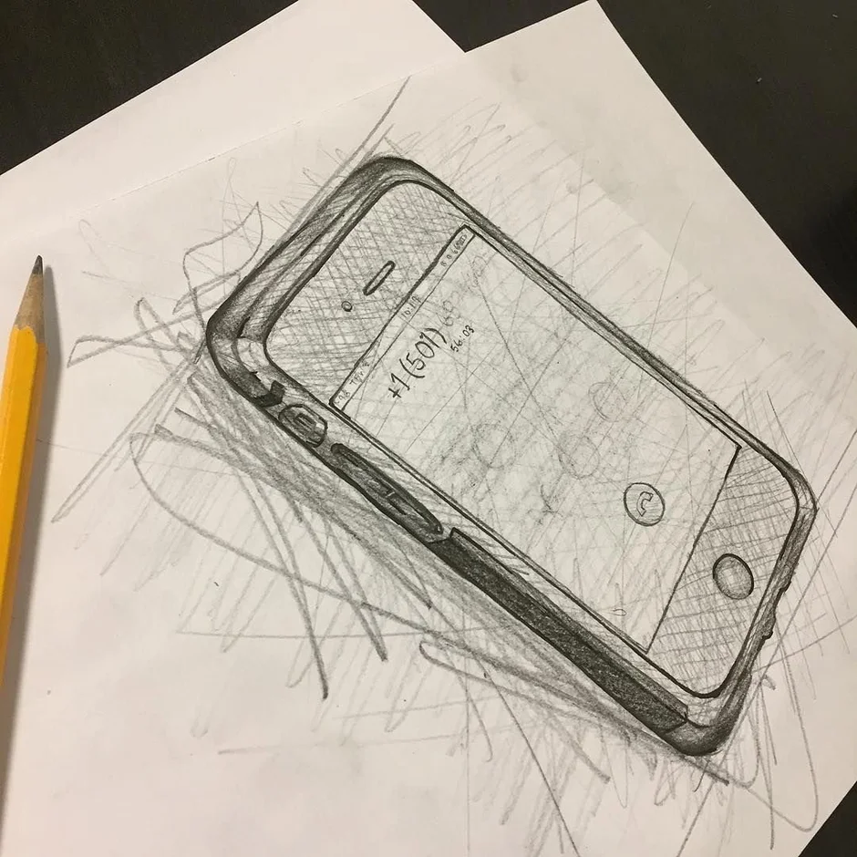 Как на фото рисовать карандашом айфон