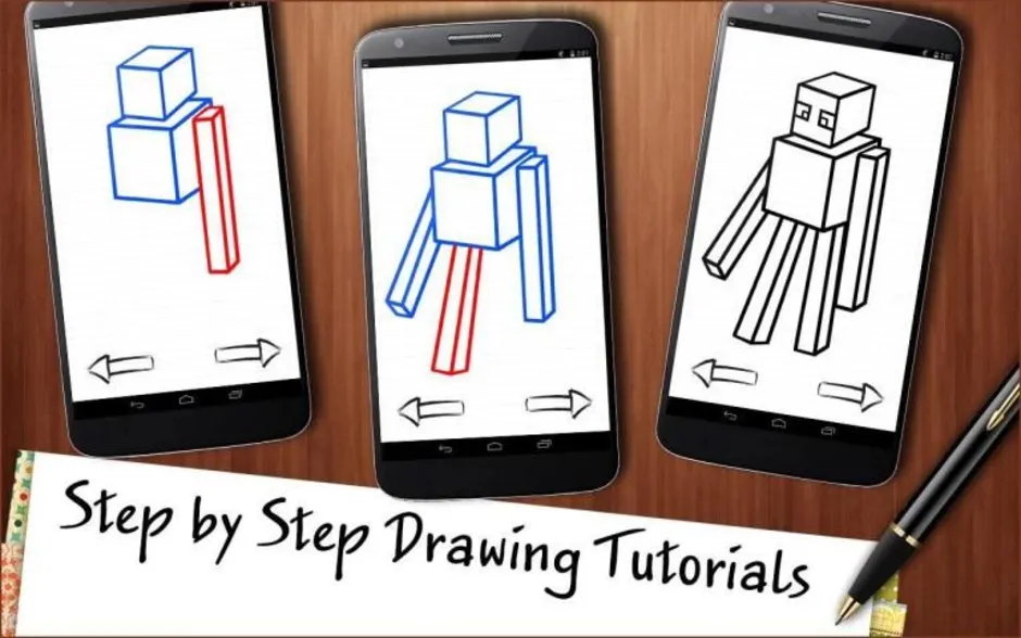 Draw на телефон. Андроид рисунок карандашом. Рисунок легкий андроид. Карандаш для андроид. Как рисовать майнкрафт.