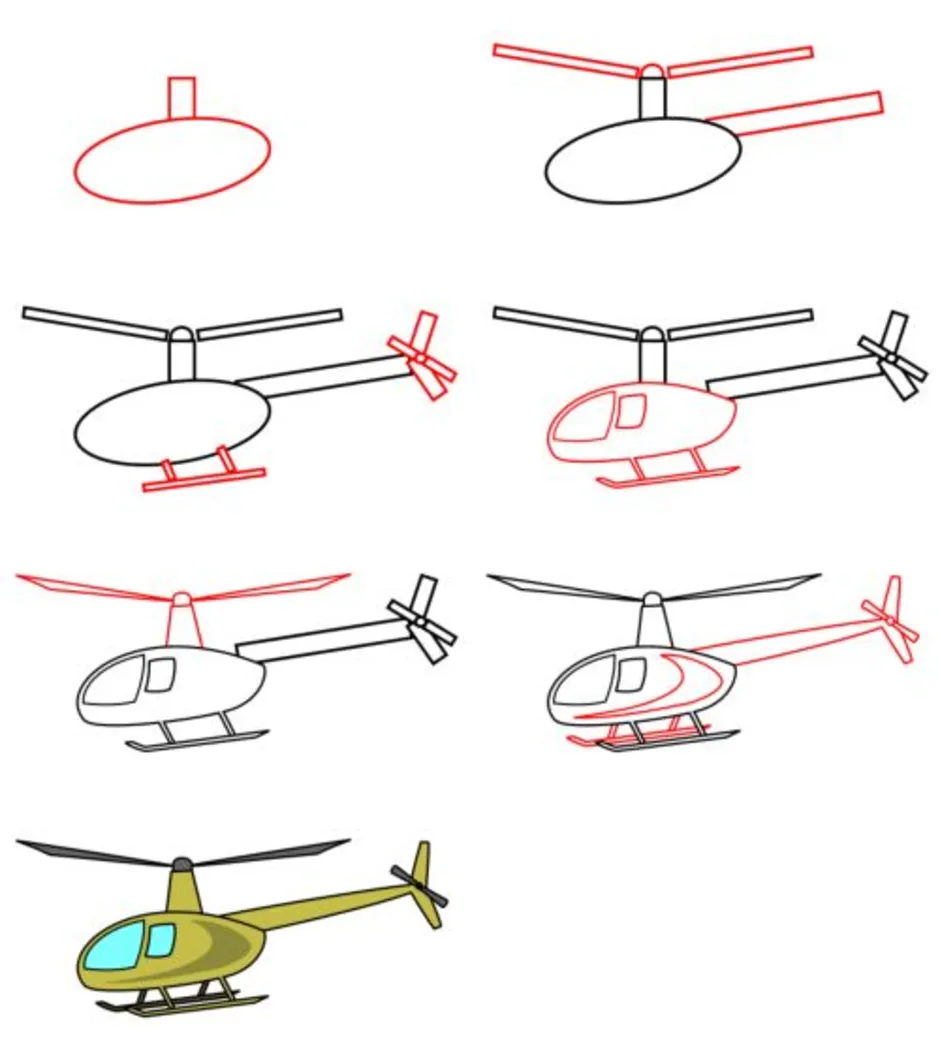 Как нарисовать маленький вертолет
