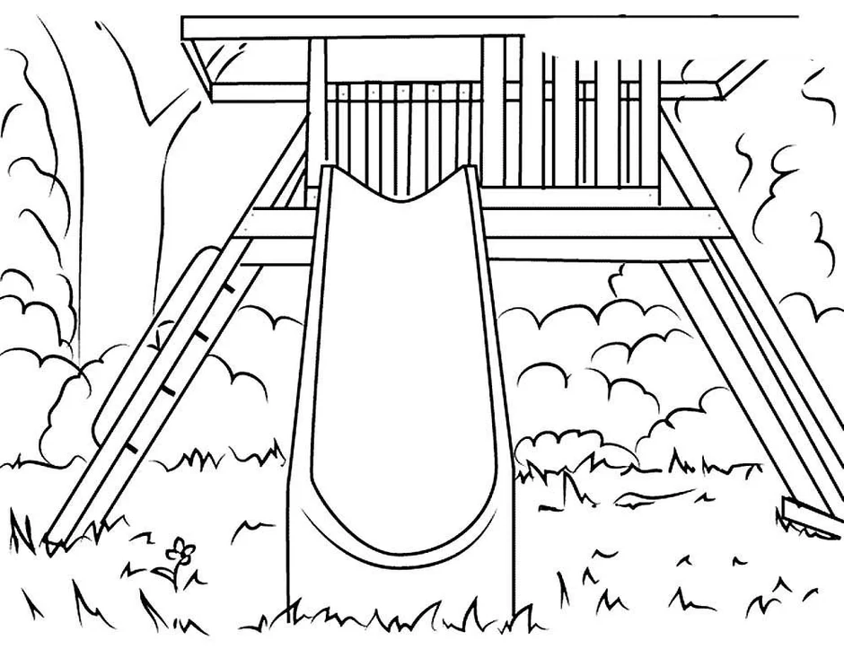 Как нарисовать горку на детской площадке