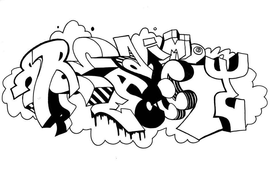 Граффити черно белое