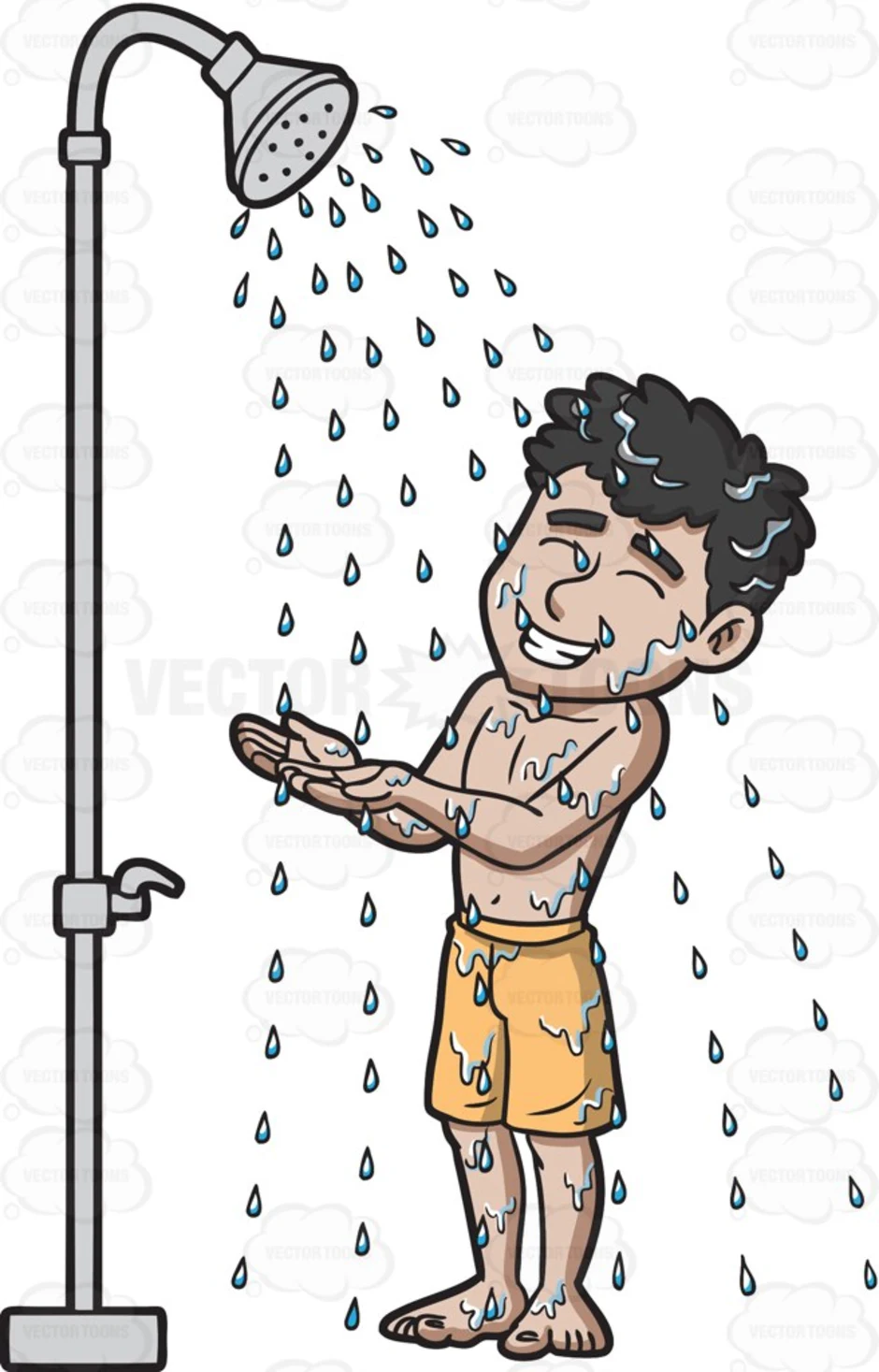 Have s shower. Человечек под душем.