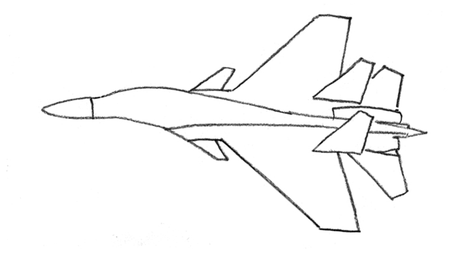 Как нарисовать истребитель карандашом