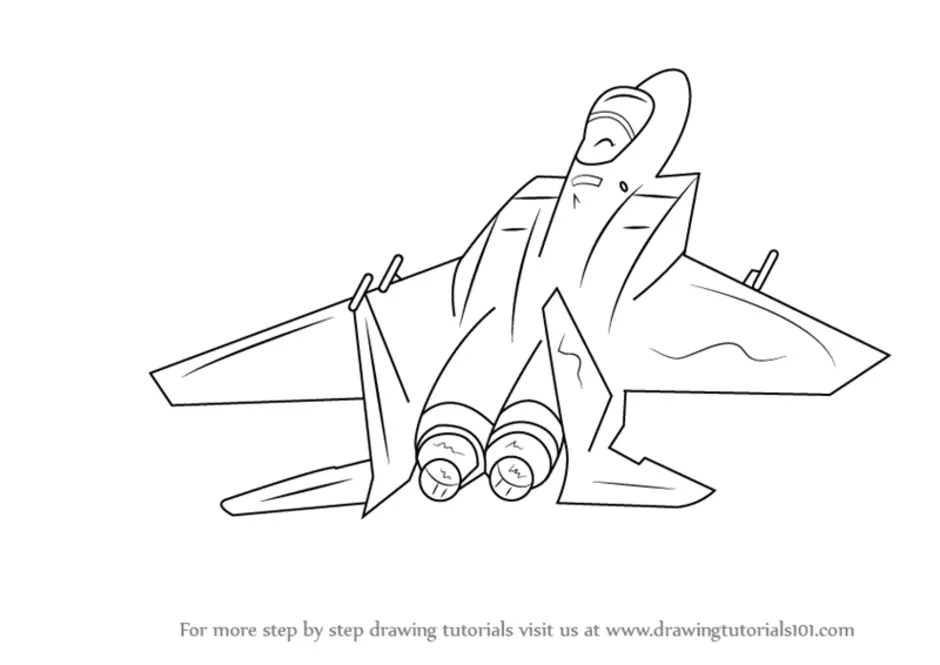 Как нарисовать военный истребитель карандашом