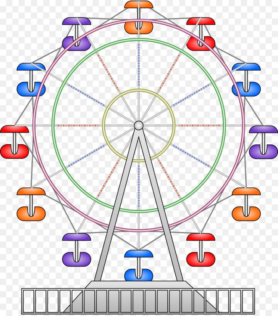 Как красиво нарисовать колесо обозрения