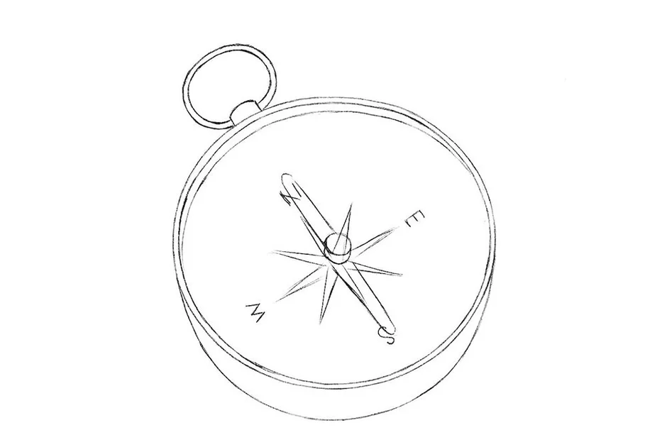 Как нарисовать компас пошагово
