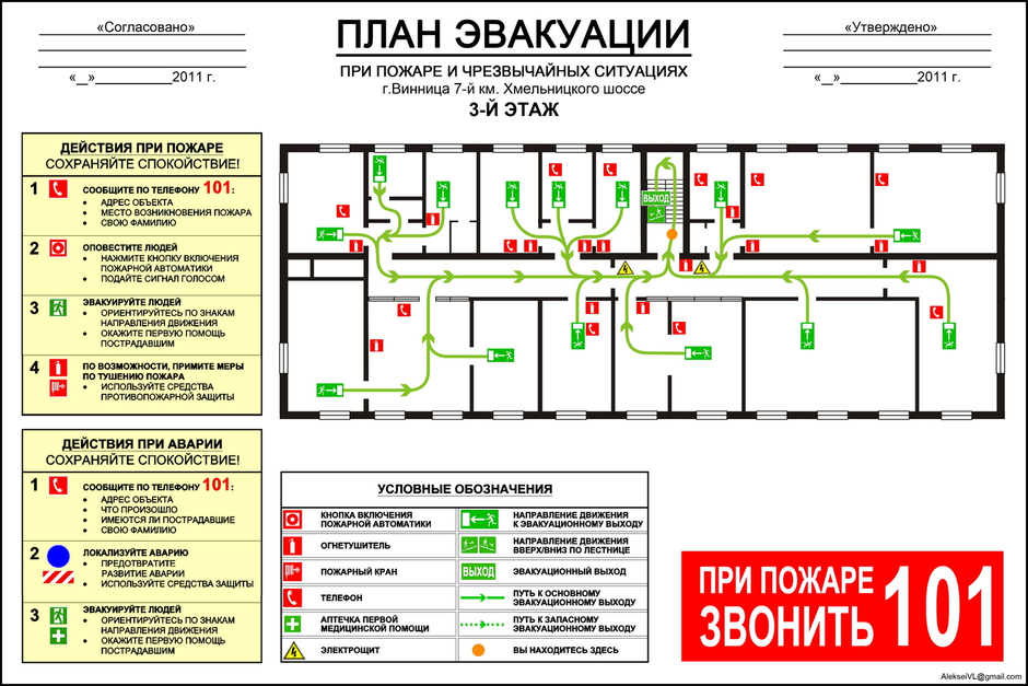 Как нарисовать схему пожара