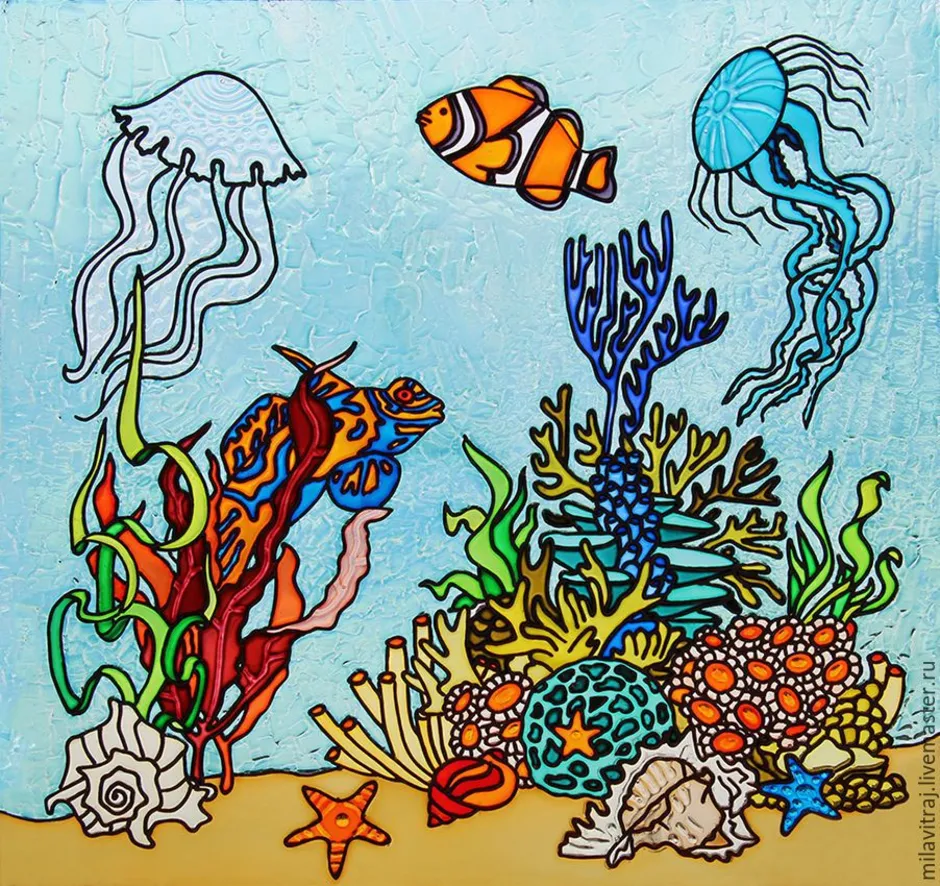 Рисуем морское. Рисование подводный мир. Рисование Морское дно. Морской мир иллюстрация.