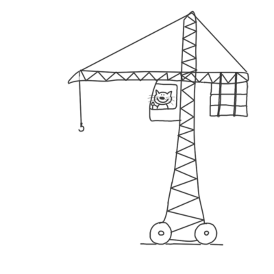 Подъемный кран рисунок для детей карандашом