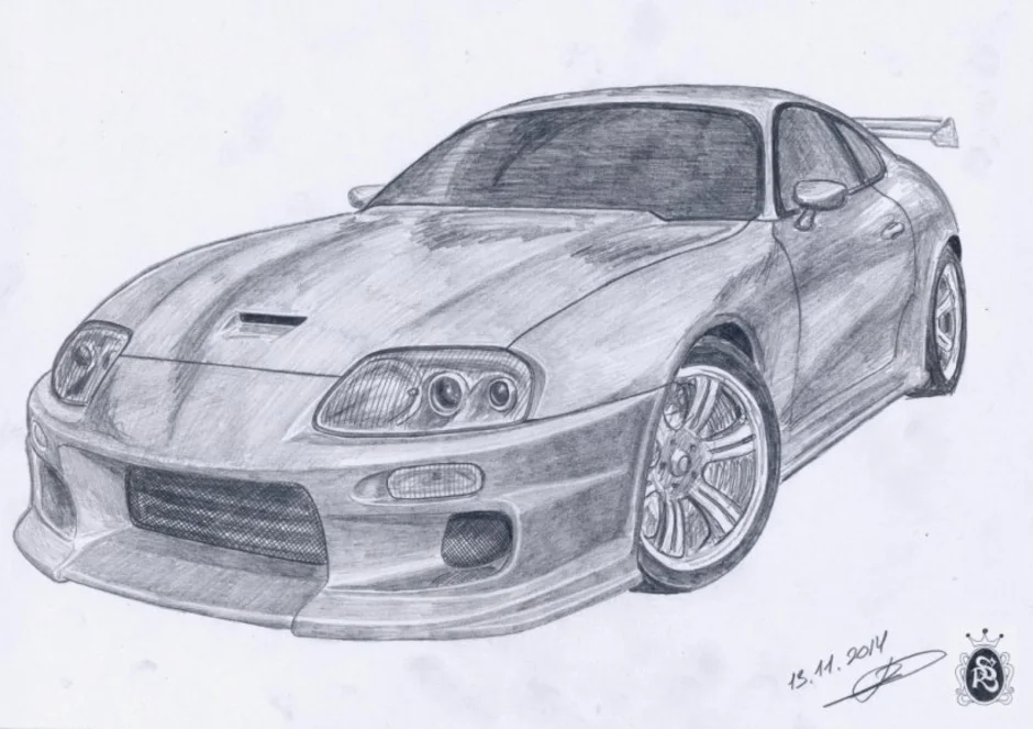 Рисовать toyota supra