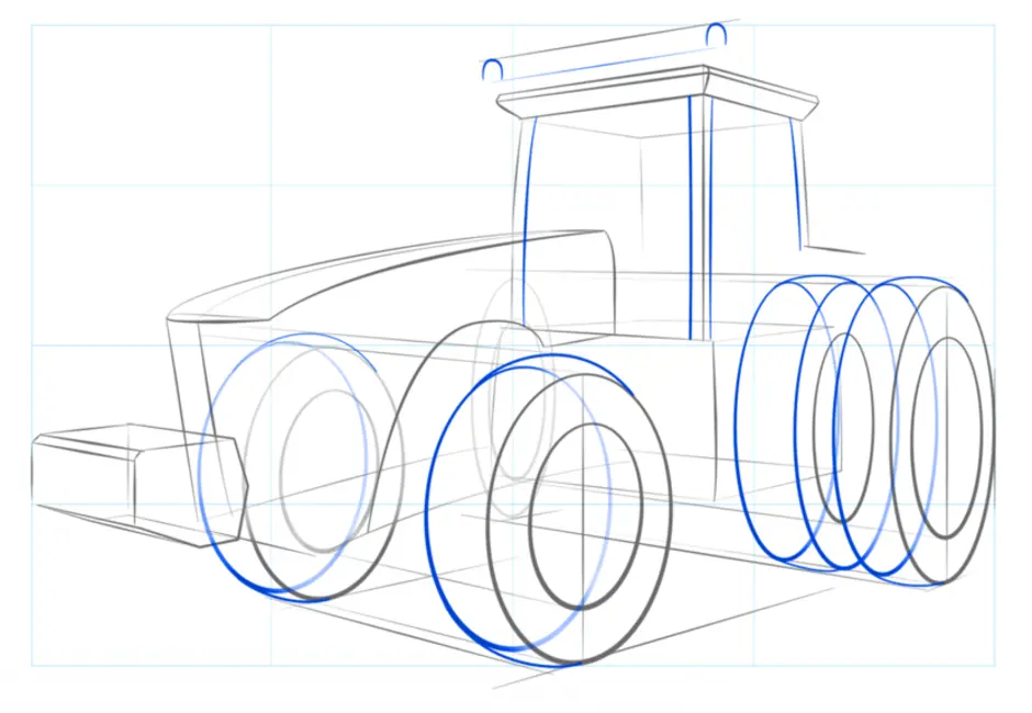 Как нарисовать трактор. Нарисовать трактор. Срисовать трактор. Уроки рисование тракторов. Трактор в перспективе.