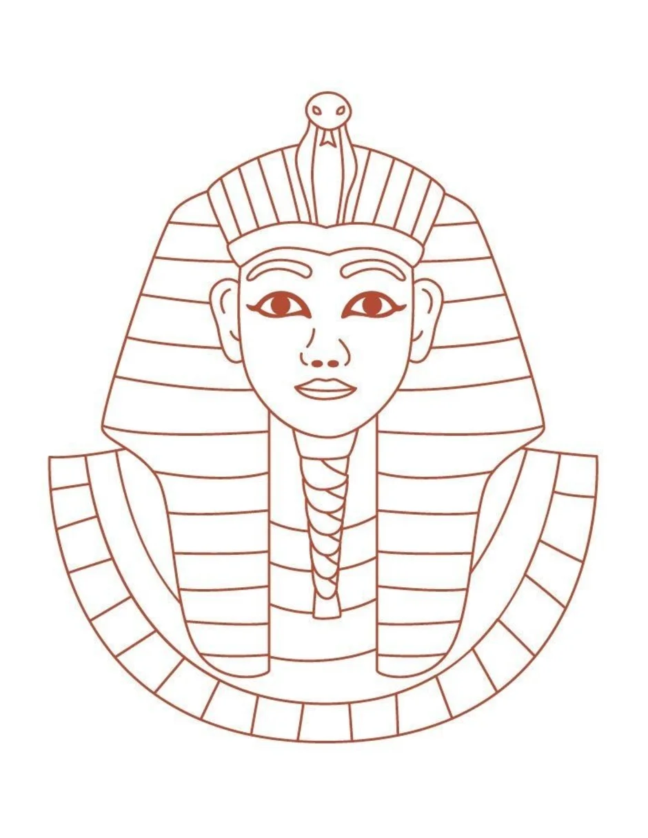 Маска фараона рисунок 5. Фараон Египта Тутанхамон эскиз. Фараон древнего Египта раскрашенный. Маска фараона Тутанхамона изо 5. Маска Тутанхамона рисунок 5 класс.