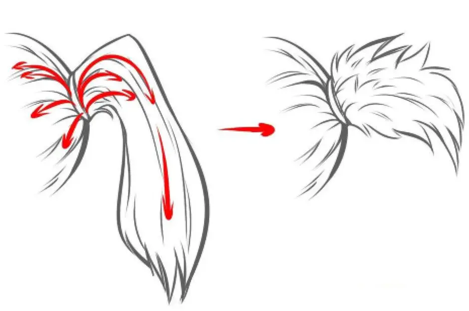 Хвост рисунок. Волосы для рисования хвост. Хвостик карандашом. Волосы хвостики нарисовать. Прическа хвост для рисования.