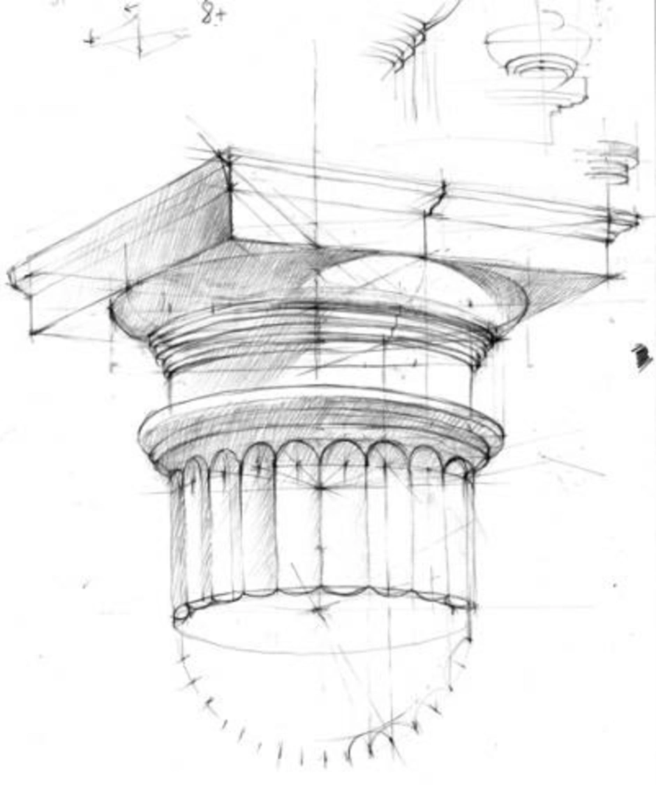 Ионическая капитель рисунок академический