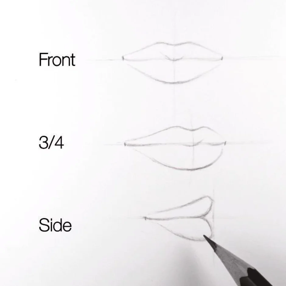 Как карандашом рисовать губы карандашом поэтапно для начинающих