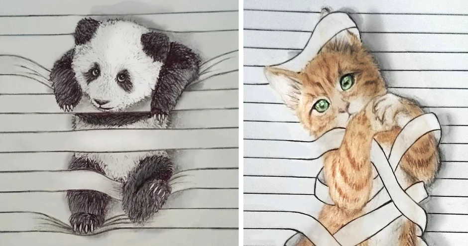 Милые животные рисунки карандашом