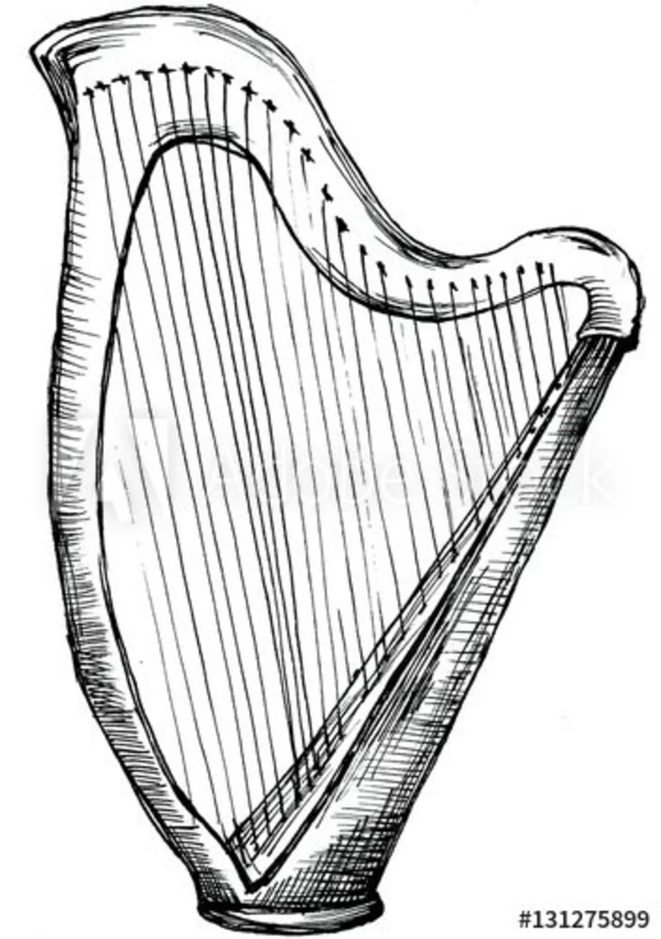 Картинки как нарисовать арфу скопировать