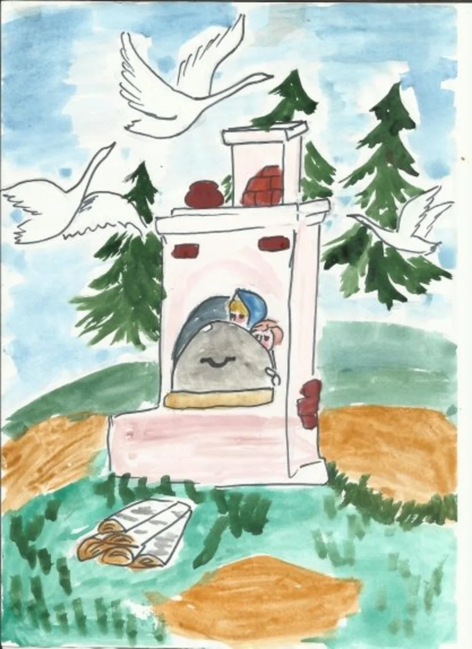 Гуси лебеди рисунок для детей 1 класса. Рисунок сказки. Рисунок к сказке гуси лебеди. Рисование сказки гуси лебеди. Иллюстрация к сказке гуси-лебеди 2 класс.