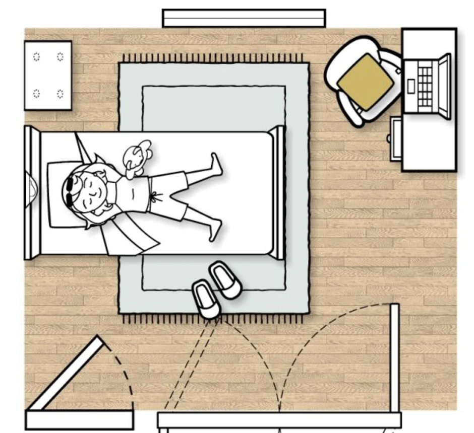 Изобразить план комнаты. Эргономика детской комнаты. План расположения мебели в детской комнате. Расстановка мебели в спальне план сверху. Эргономичная расстановка мебели в детской.