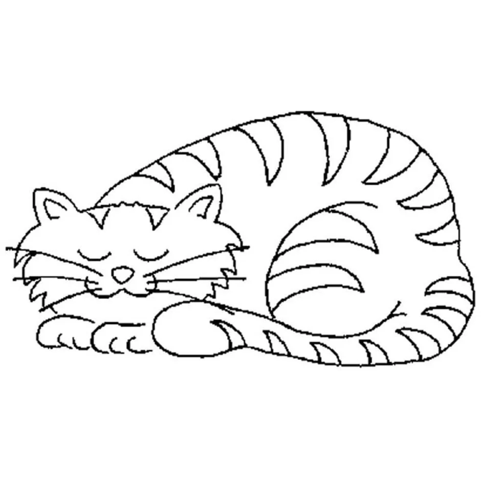 Cat nap раскраска. Спящий кот раскраска. Раскраска полосатый кот. Котик раскраска для детей.
