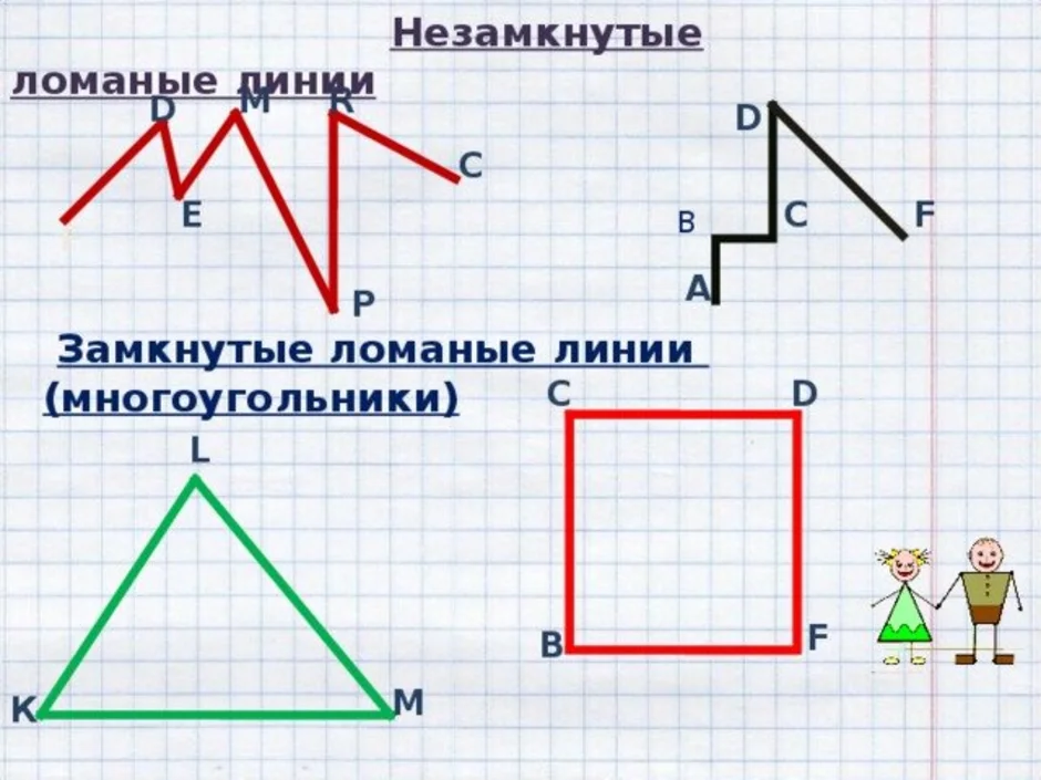 Сколько ломаных линий на рисунке