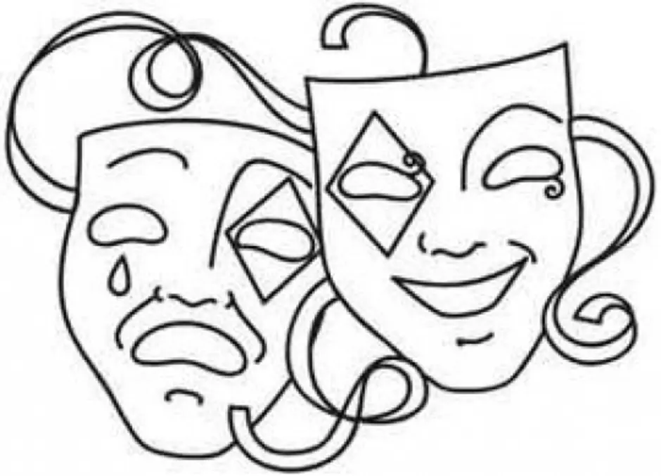 Изо театральные маски. Театральные маски. Театральная маска контур. Театральная маска трафарет. Театральные маски для вырезания.