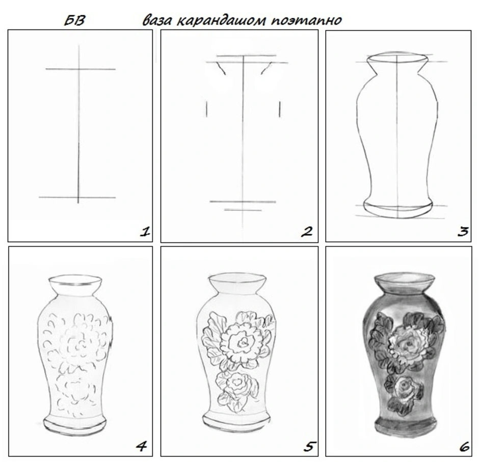 Вазы поэтапно карандашом. Рисунок вазы. Рисование вазы. Набросок вазы. Эскиз декоративной вазы.