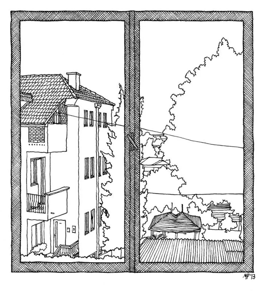 Рисунок окон квартир. Зарисовки вид из окна. Набросок вид из окна. Графический вид из окна. Вид из окна раскраска.
