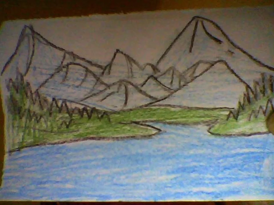 Рисунок красота гор окружающий мир. Рисунок на тему горы. Пейзаж 5 класс. Пейзаж карандашом. Байкал рисунок детский.