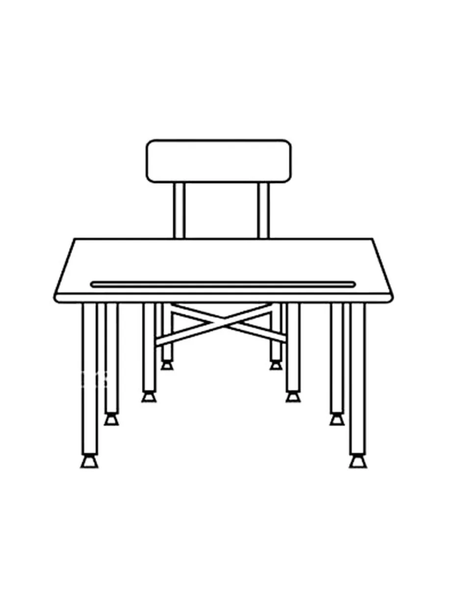 Рисунок школьного стола. Стол раскраска. Парта раскраска.
