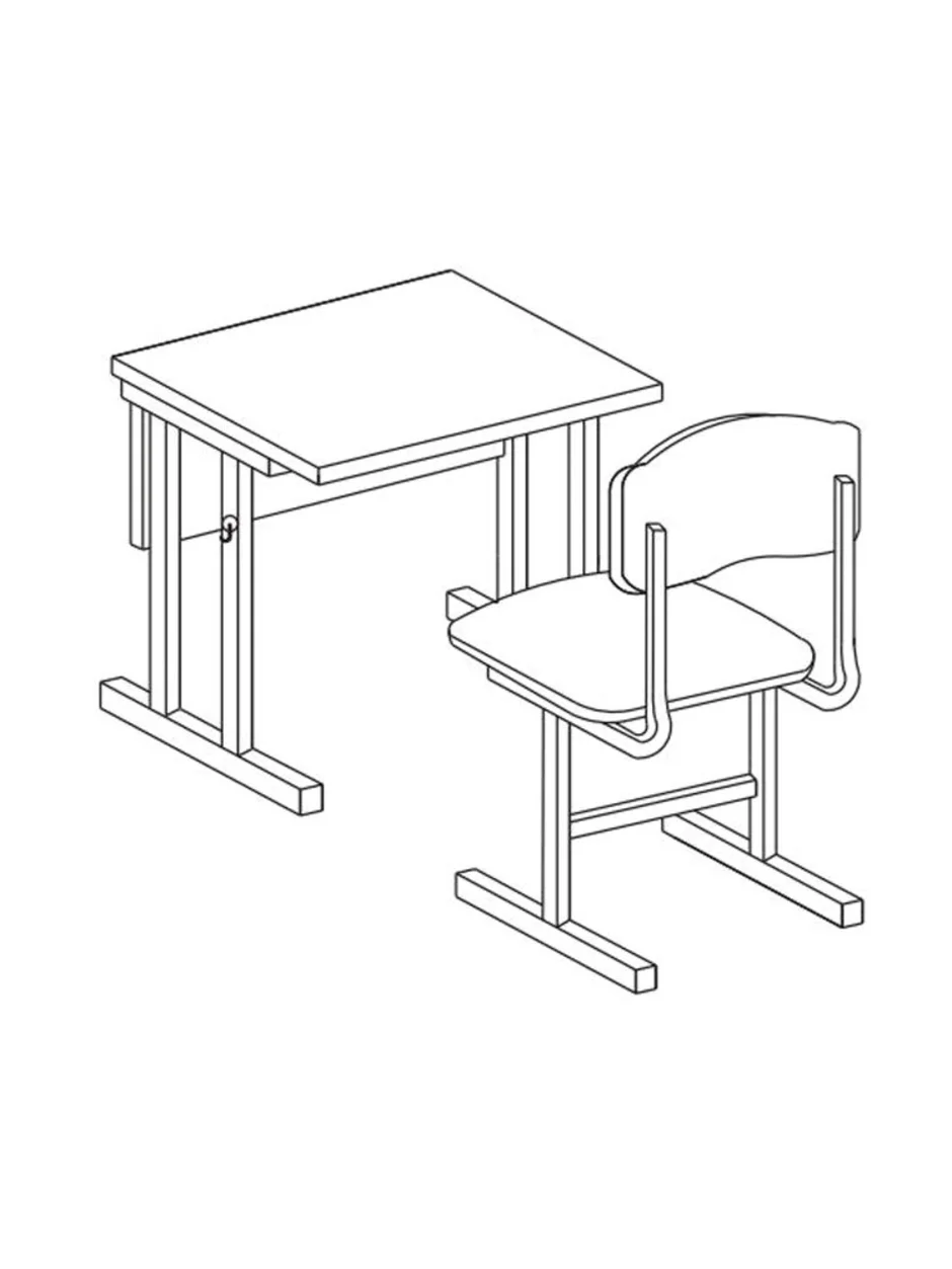 Рисунок парта школьная
