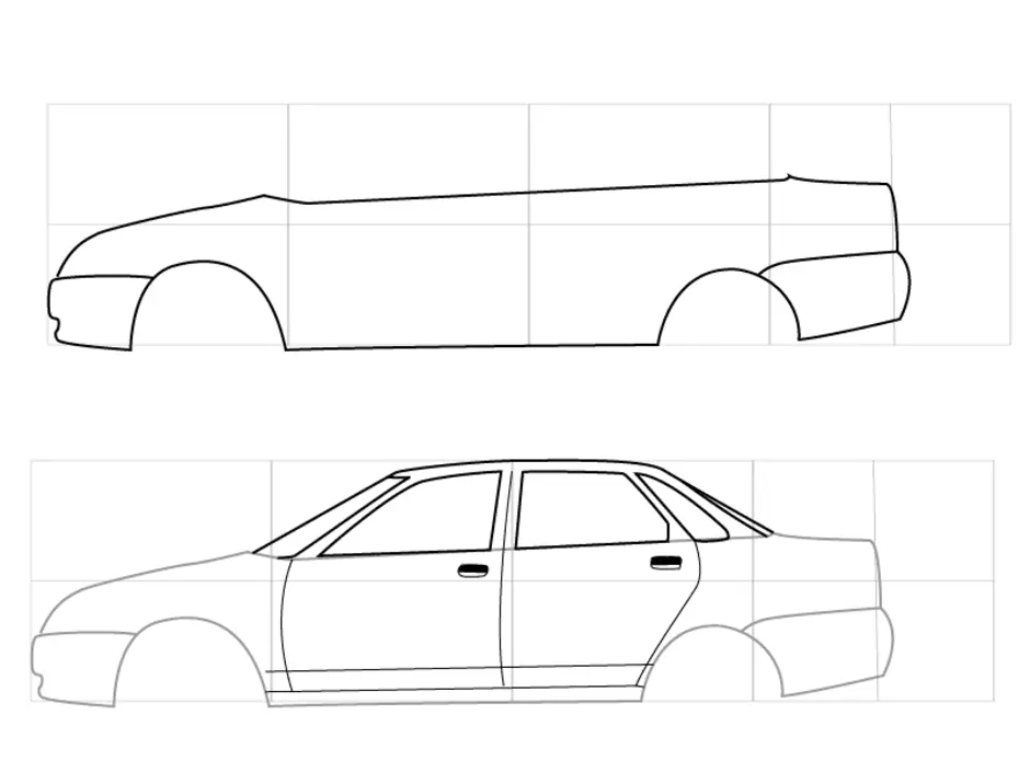 Как нарисовать машину лада приора картинки